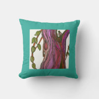Pintura tropical azul-verde de árbol y pájaro