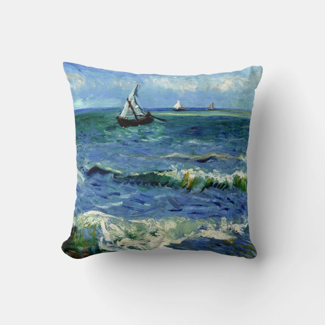 Cojín Decorativo Pintura Van Gogh, Capa de mar, (Anverso)
