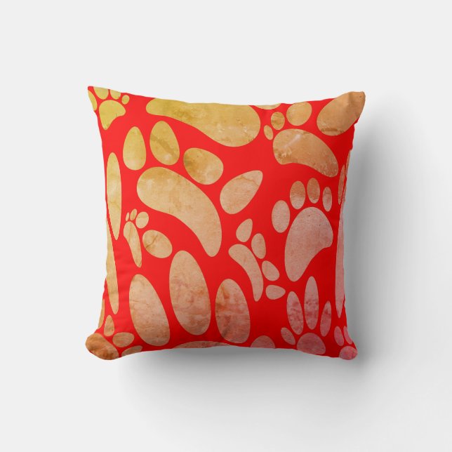 Cojín Decorativo Pinturas de pata de perro abstractas (Anverso)