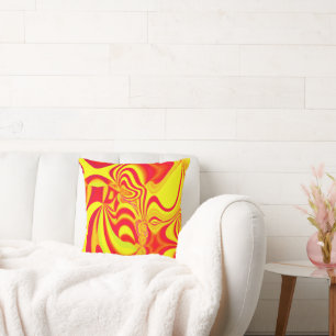 Cojín Decorativo Pinturas de patrones de colores cálidos