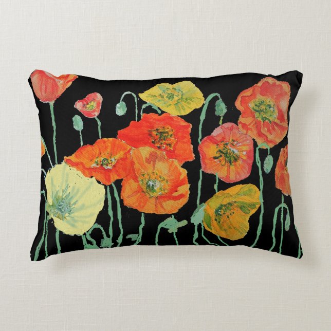Cojín Decorativo Pinturas naranjas y negras Cushion de decoración r (Anverso)