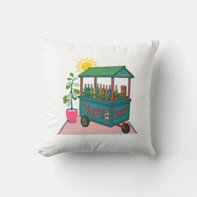 Cojín Decorativo Piragua Puerto Rico Tshirt (Anverso)
