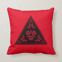 Cojín Decorativo ¡Pirámide tribal roja y negra!