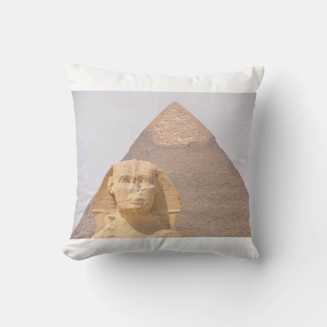 Cojín Decorativo Pirámides esfinges Antigüedad Egipto Khufu Pharoah (Anverso)