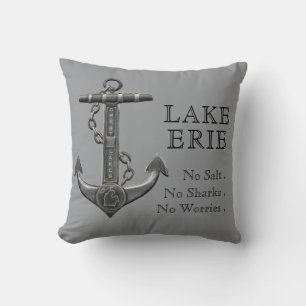Cojín Decorativo pirata de ancla del lago Erie Patriotic American