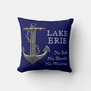 Cojín Decorativo pirata de ancla del lago Erie Patriotic American