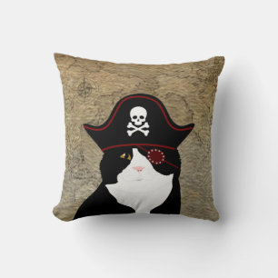 Cojín decorativo pirata de gato
