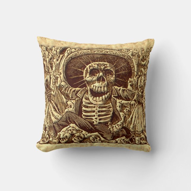 Cojín Decorativo Pirata del esqueleto de Halloween (Anverso)