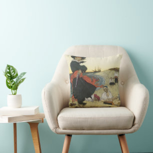 Cojín Decorativo Piratas antiguos, William Kidd enterrando tesoros