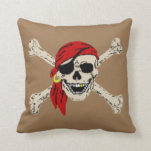 Cojín decorativo Pirate Jolly Roger Skull