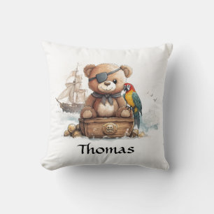 Cojín Decorativo Pirate Teddy Bear Adventure - Personalizable