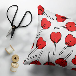 Cojín Decorativo Piruetas Rojas, Piruetas de Corazón, Patrón de Pir
