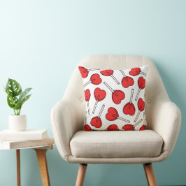 Cojín Decorativo Piruetas Rojas, Piruetas de Corazón, Patrón de Pir