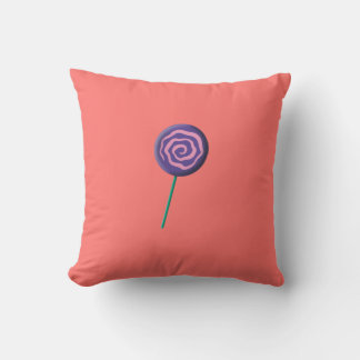 Cojín Decorativo Piruleta morada girada con rosa