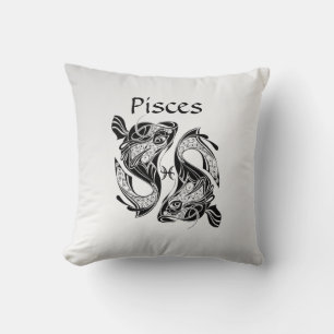 Cojín Decorativo Pisce el símbolo y Rótulo del zodiaco de pescado