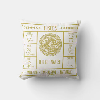 Cojín Decorativo Pisces Zodiac Fun Hechos Horoscopio Astrología Pil