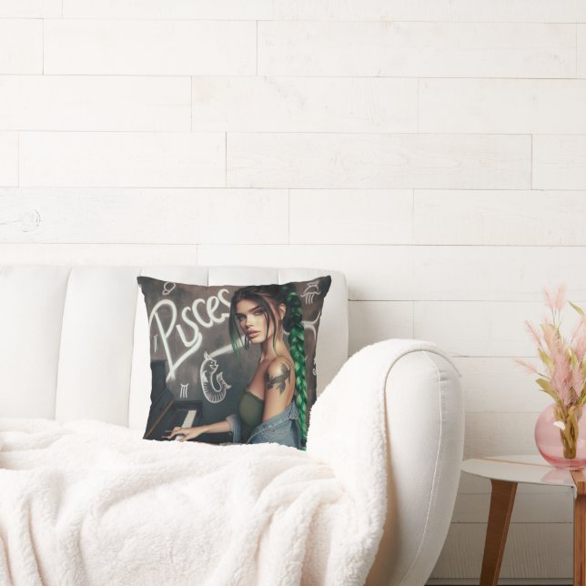 Cojín Decorativo Pisces Zodiac Músico Piano (Sofá)