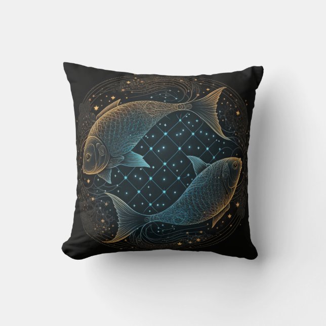 Cojín Decorativo Pisces Zodiac Pillow Astrológico (Anverso)