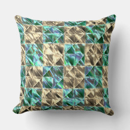 Cojín Decorativo Piscina de color verde a beige o ajedrez manchado
