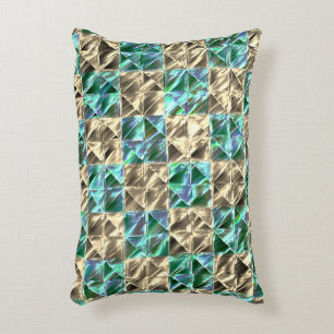 Cojín Decorativo Piscina de color verde a beige o ajedrez manchado