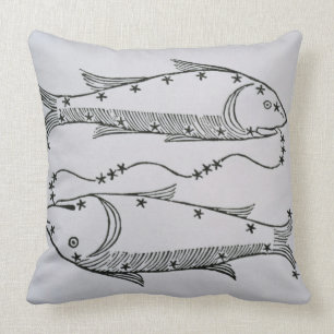 Cojín Decorativo Piscis (los pescados) un ilustracion del 'poeta
