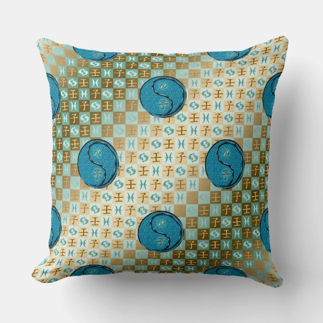 Cojín Decorativo Piscis y Rata de Agua (Anverso)