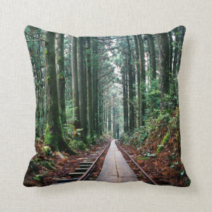 Cojín Decorativo Pistas del tren en el bosque