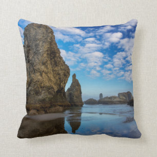 Cojín Decorativo Pistas marinas en la playa de Bandon, Oregón 1