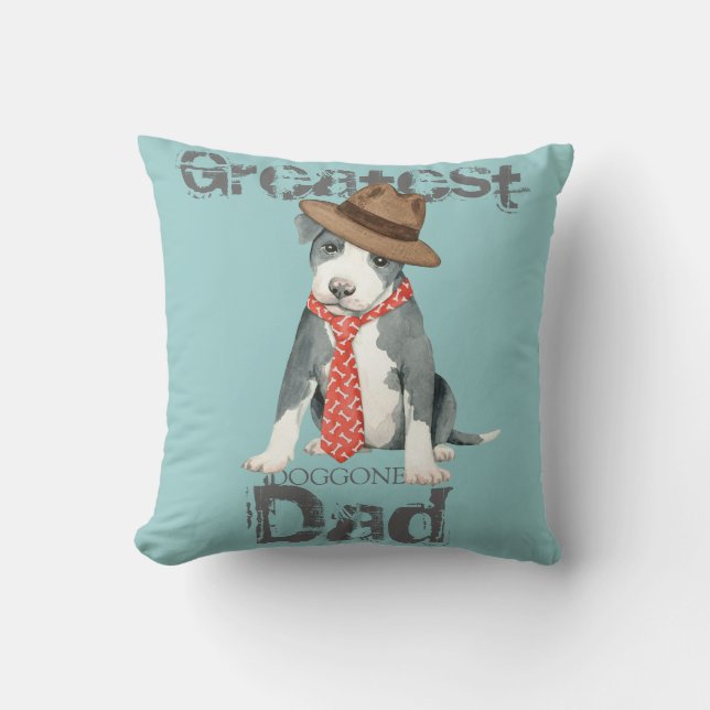 Cojín Decorativo Pit Bull Dad (Anverso)