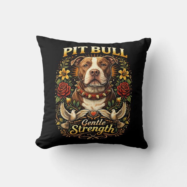 Cojín Decorativo Pit Bull: Gentle Strength (Anverso)