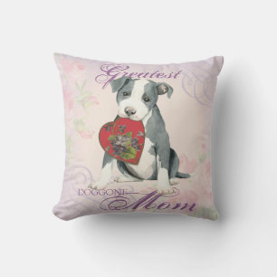 Cojín Decorativo Pit Bull Heart Mom