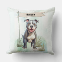 Pit Bull Terrier Acuarela Perro Personalizado