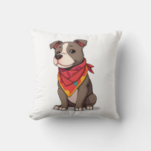 Cojín Decorativo Pitbull Adorable con Pañuelo Gif de Amante de Perr