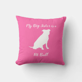 Cojín Decorativo Pitbull, Chica rosado de Baby Shower Bulldog Pit