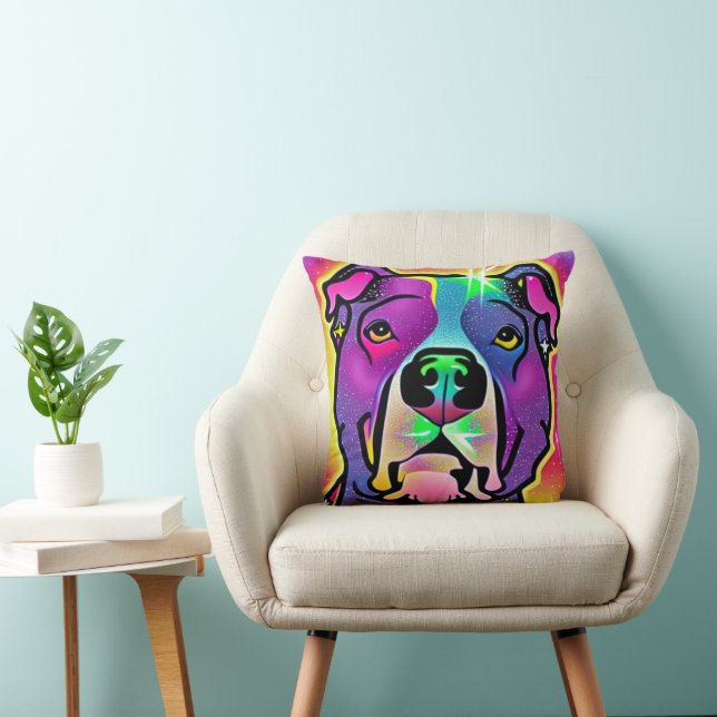Cojín Decorativo Pitbull Dog Pop Art (Silla)