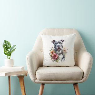 Cojín Decorativo Pitbull Floral