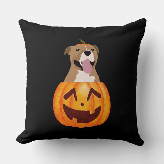 Cojín Decorativo Pitbull Halloween (Anverso)