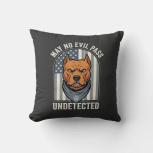 Cojín Decorativo Pitbull Patriótico Perro Guardián