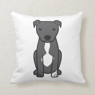 Cojín Decorativo Pitbull Terrier americano (oídos naturales)