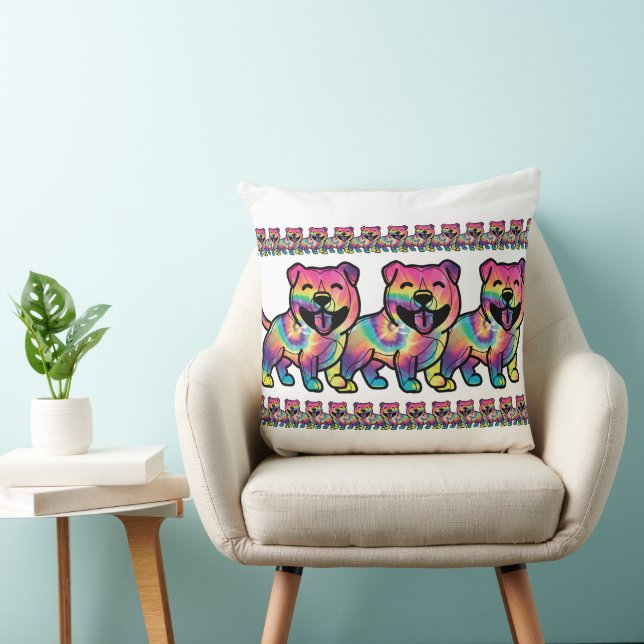 Cojín Decorativo Pitbull Tie Dye (Silla)