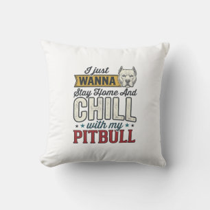 Cojín Decorativo Pitbull Vintage Quédate En Casa Y Relájate Amante