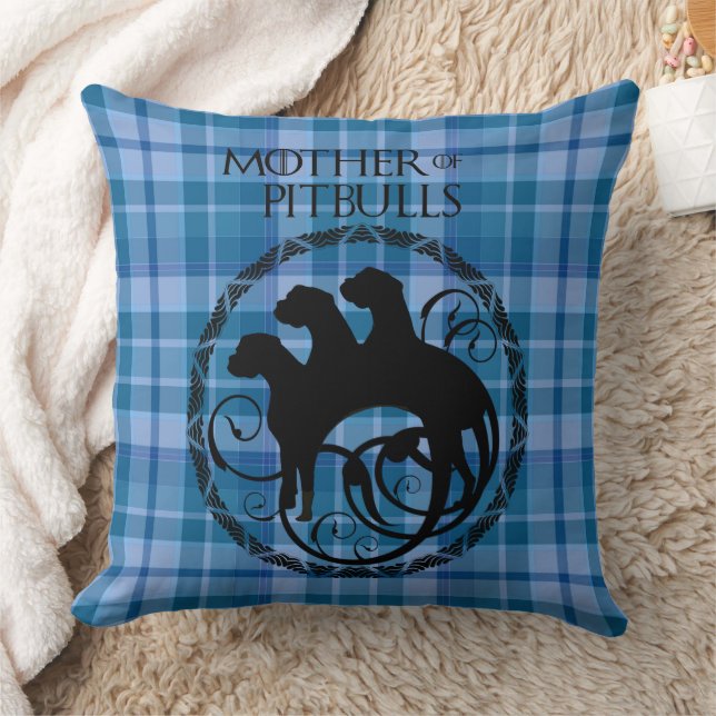 Cojín Decorativo Pitbulls en Plaid (Manta)