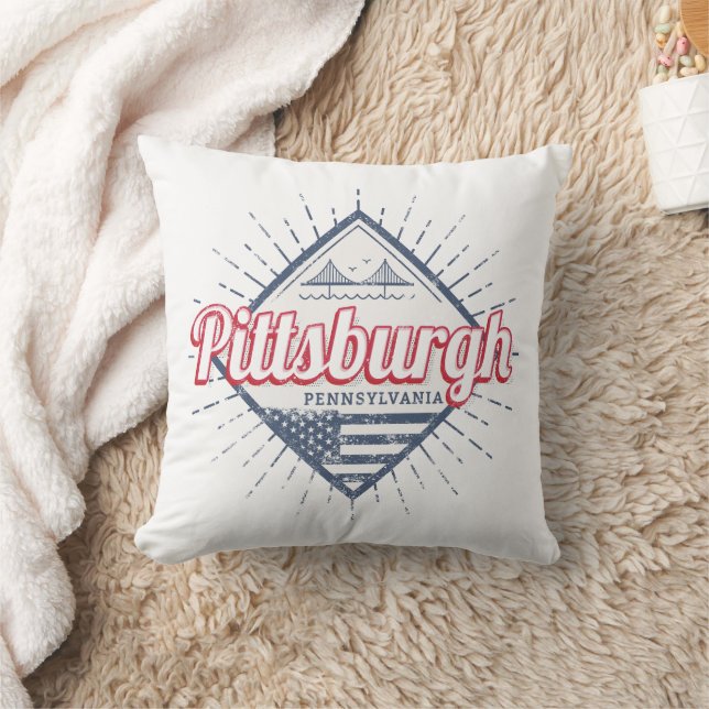 Cojín Decorativo Pittsburgh City Estados Unidos Pennsylvania Estado (Manta)