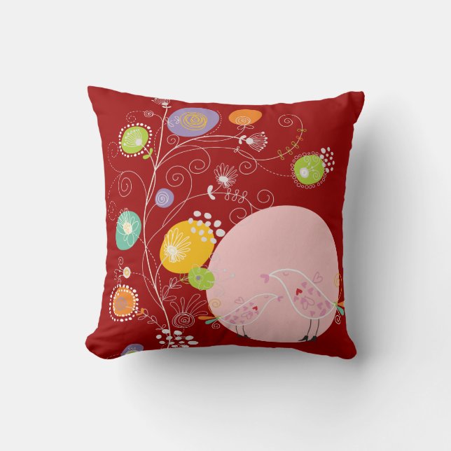 Cojín Decorativo PixDezines dandelions/daisies+rosas/fondo del día (Anverso)