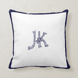 Cojín Decorativo PixDezines DIY MONOGRAM+COLOR ROPA NÁUTICA