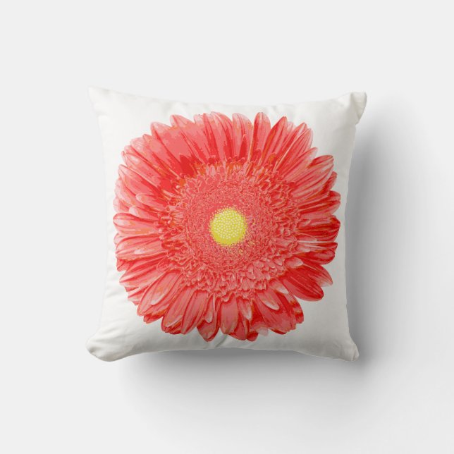 Cojín Decorativo PixDezines gerbera daisies/diy fondo (Anverso)