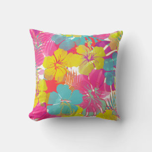 Cojín Decorativo PixDezines Hibiscus/Rainforest/DIY Background