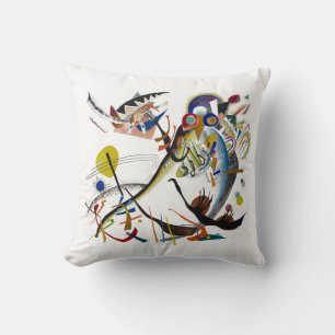 Cojín Decorativo PixDezines Kandinsky 1921 Segmentos Azules Abstrac