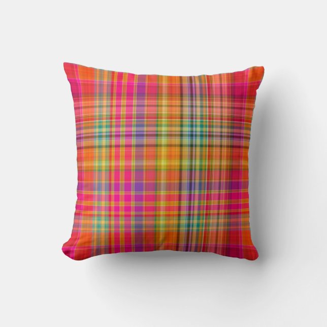 Cojín Decorativo PixDezines malibu plaid (Anverso)
