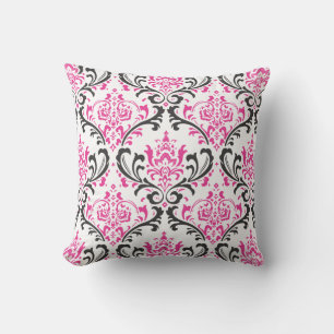 Cojín Decorativo PixDezines rossi damasco/rosa+negro
